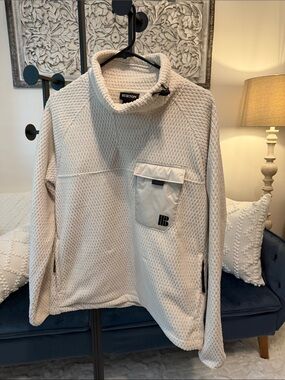 Burton Women’s Cream Turtleneck Fleece Sweater with Chest Pocket